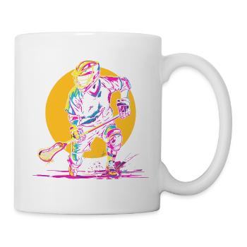 Lacrosse Spieler Synthwave - Tasse - Weiß - Rechts
