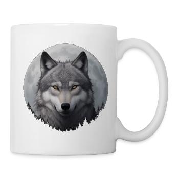 Mondwolf Portrait - Tasse - Weiß - Rechts