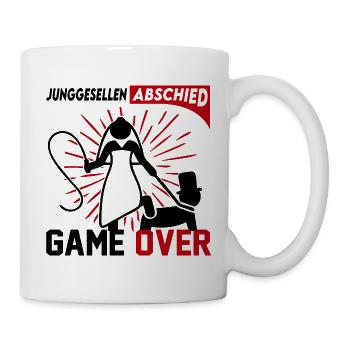 Junggesellenabschied Game Over Mann Frau Party - Tasse - Weiß - Rechts