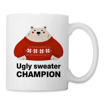 Polarbär im Ugly Sweater Champion - Tasse - Weiß - Rechts