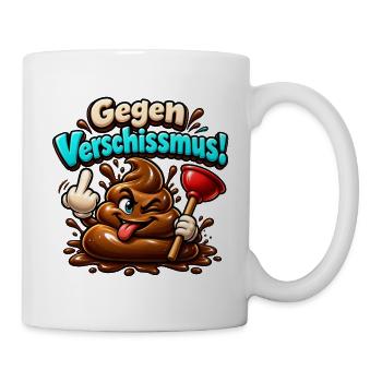 Gegen Verschissmus - braun - gegen Faschismus - Tasse - Weiß - Rechts