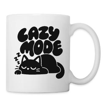 Lazy Mode – Schlafende Katze - Tasse - Weiß - Rechts