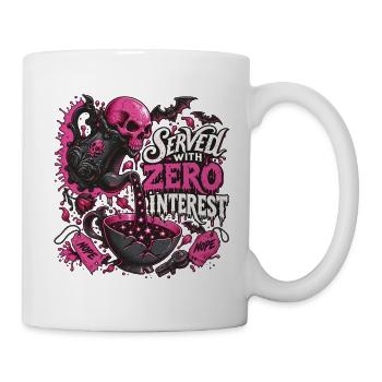 Kaffee Totenkopf Pink Gothic - Tasse - Weiß - Rechts