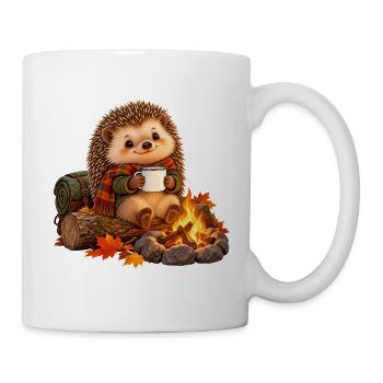 Igel am Lagerfeuer - Tasse - Weiß - Rechts