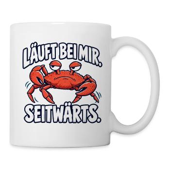 Läuft bei mir – seitwärts – Krabbe - Tasse - Weiß - Rechts