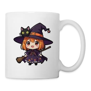 Halloween-Hexe - Tasse - Weiß - Rechts