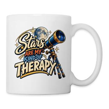 Sterne sind meine Art von Therapie – lustiges Sternegucken als - Tasse - Weiß - Rechts