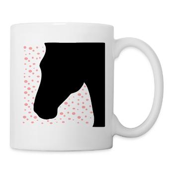 Pferd Punkte - Tasse - Weiß - Rechts