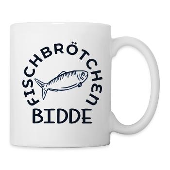 Hamburg Fischbrötchen Bidde - Tasse - Weiß - Rechts