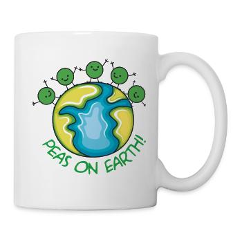 Erbsen auf der Erde - Tasse - Weiß - Rechts
