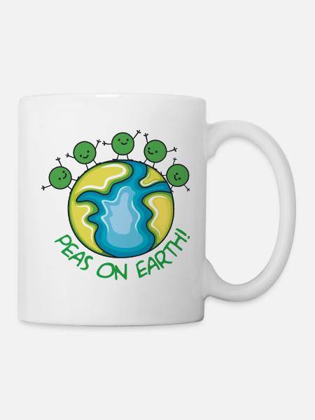 Erbsen auf der Erde - Tasse - Weiß