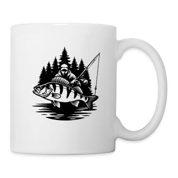 Fischer und sein Barsch - Tasse - Weiß - Rechts