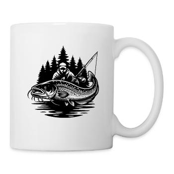 Fischer und Welse im Wald - Tasse - Weiß - Rechts