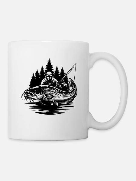 Fischer und Welse im Wald - Tasse - Weiß