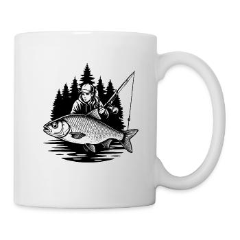 Fischerin im Wald und Roach - Tasse - Weiß - Rechts