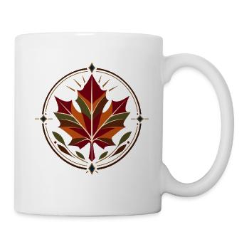 Blätterkreis Herbstmuster - Tasse - Weiß - Rechts