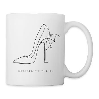 Dressed to Thrill – High Heel Fledermaus Halloween - Tasse - Weiß - Rechts