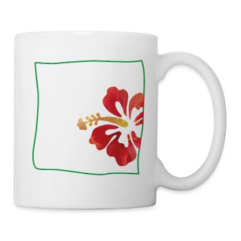 Hibiskus minimalistisch - Tasse - Weiß - Rechts