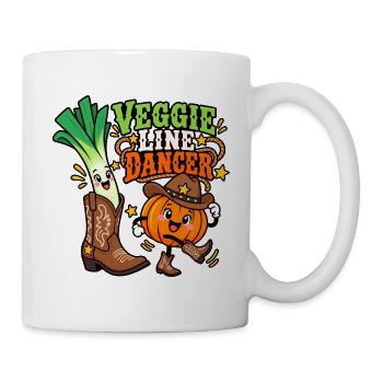 Veggie Line Dancer – Kürbis Cowboy Duo - Tasse - Weiß - Rechts