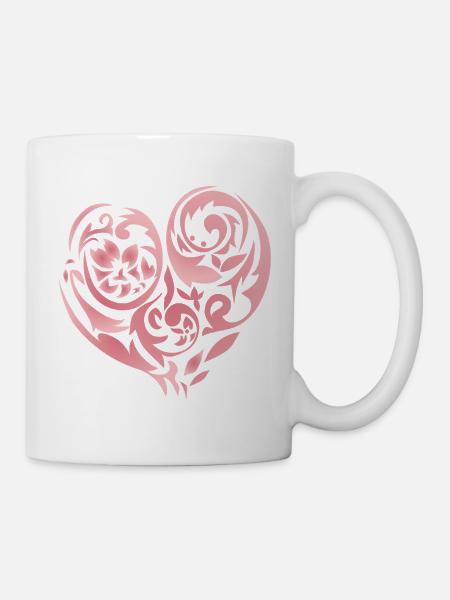 Blütenherz - Tasse - Weiß