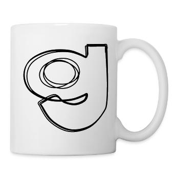 Kleinbuchstabe g handgezeichnet - Tasse - Weiß - Rechts