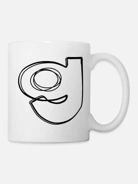 Kleinbuchstabe g handgezeichnet - Tasse - Weiß
