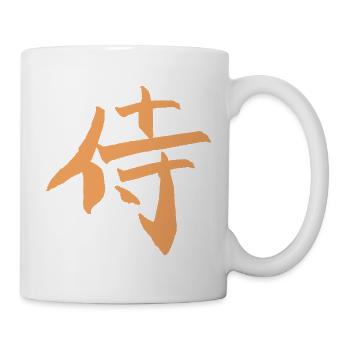 Samurai / Krieger (Japanisches Schriftzeichen) - Tasse - Weiß - Rechts