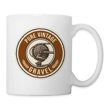 Vintage Cycling Gravel Bike Abzeichen der 1950er Jahre - Tasse - Weiß - Rechts