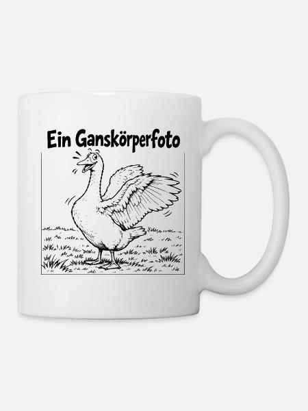 Lustiges Ganskörperfoto - Tasse - Weiß