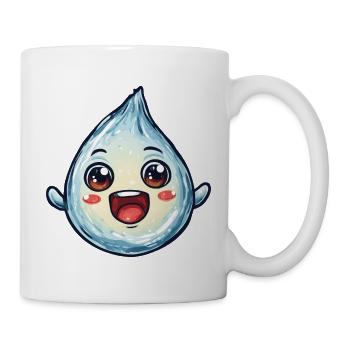 Kawaii Wassertropfen mit Gesicht - Tasse - Weiß - Rechts