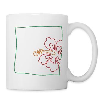 Hibiskus minimalistisch - Tasse - Weiß - Rechts