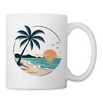 Tropical Sunset – Palme, Strand & Meer Urlaubsdesi - Tasse - Weiß - Rechts