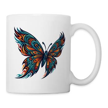 Orangefarbener Schmetterling der amerikanischen Ur - Tasse - Weiß - Rechts