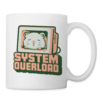 Retro Computer-Kätzchen: System Overload - Tasse - Weiß - Rechts