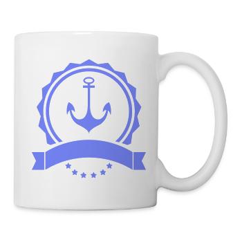 Anker abzeichen Nautik Logo - Tasse - Weiß - Rechts