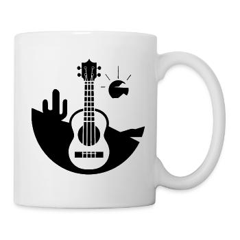 Ukulele Zeichnung - Tasse - Weiß - Rechts
