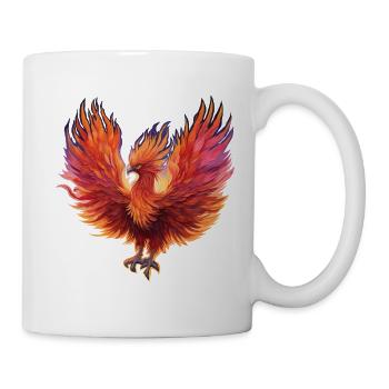 Vibrierender Feuer-Phönix - Tasse - Weiß - Rechts