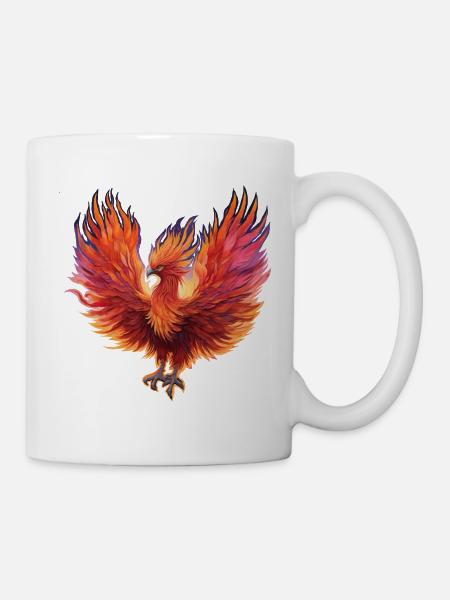 Vibrierender Feuer-Phönix - Tasse - Weiß