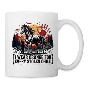 Indianer tragen Orange für jedes gestohlene Kind - Tasse - Weiß - Rechts