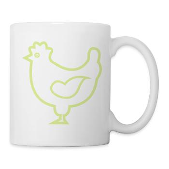 Neon-Kontur Huhn Design - Tasse - Weiß - Rechts
