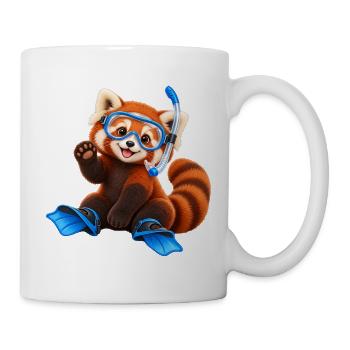 Tauchender Red Panda - Tasse - Weiß - Rechts