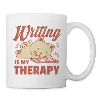 Schreiben ist meine Therapie - Tasse - Weiß - Rechts