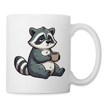 Waschbär Waschbären Waldtier lustiger Waschbär - Tasse - Weiß - Rechts