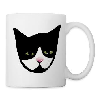 Midnight Cat Nose Gesichtskunst - Tasse - Weiß - Rechts