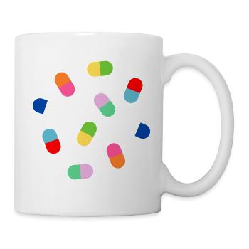 Farbblock-Kapsel-Burst - Tasse - Weiß - Rechts