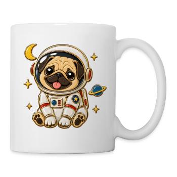 Mops Hund süßer Mops niedlicher Mops - Tasse - Weiß - Rechts