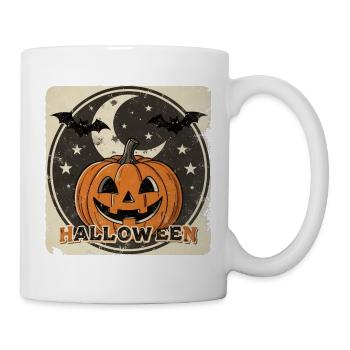 Vintage Halloween – Retro Kürbis Spooky Design - Tasse - Weiß - Rechts