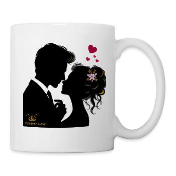 Hochzeit Brautpaar - Tasse - Weiß - Rechts