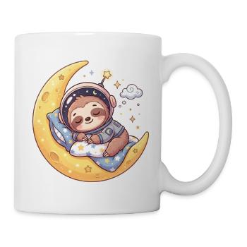 Ein süßes Faultier im Weltraum, Mondschlaf - Tasse - Weiß - Rechts