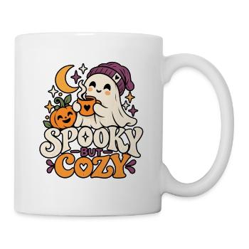 Spooky but Cozy Niedliches Halloween Geist Design - Tasse - Weiß - Rechts